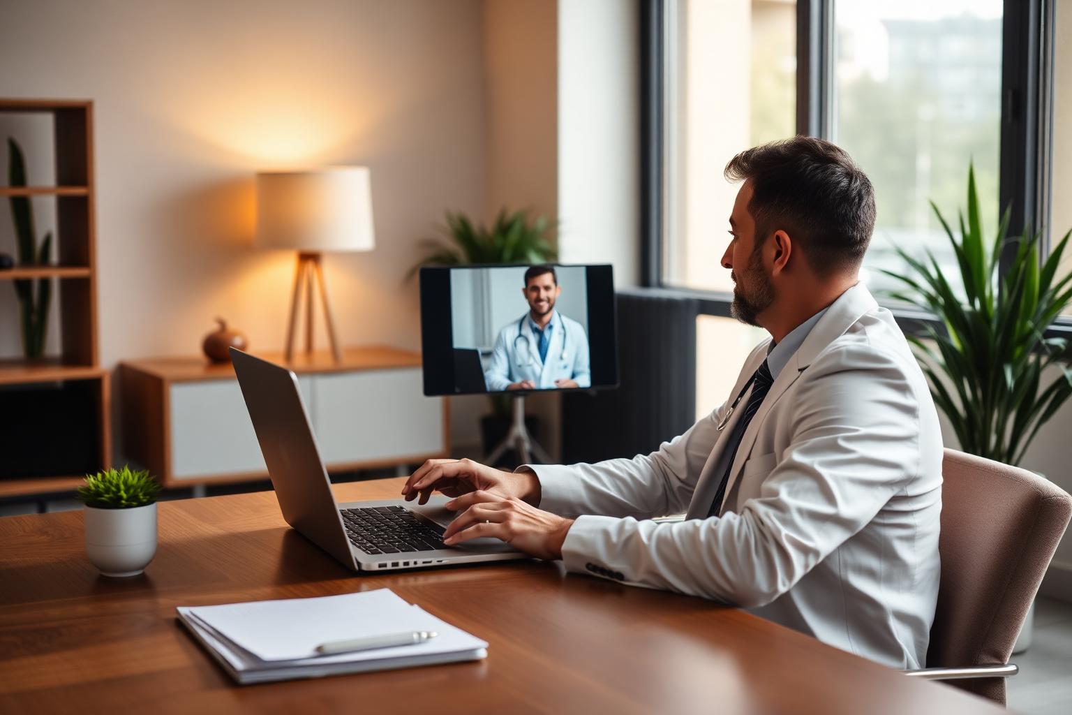 Employee on a zero co-pay virtual visit with their doctor